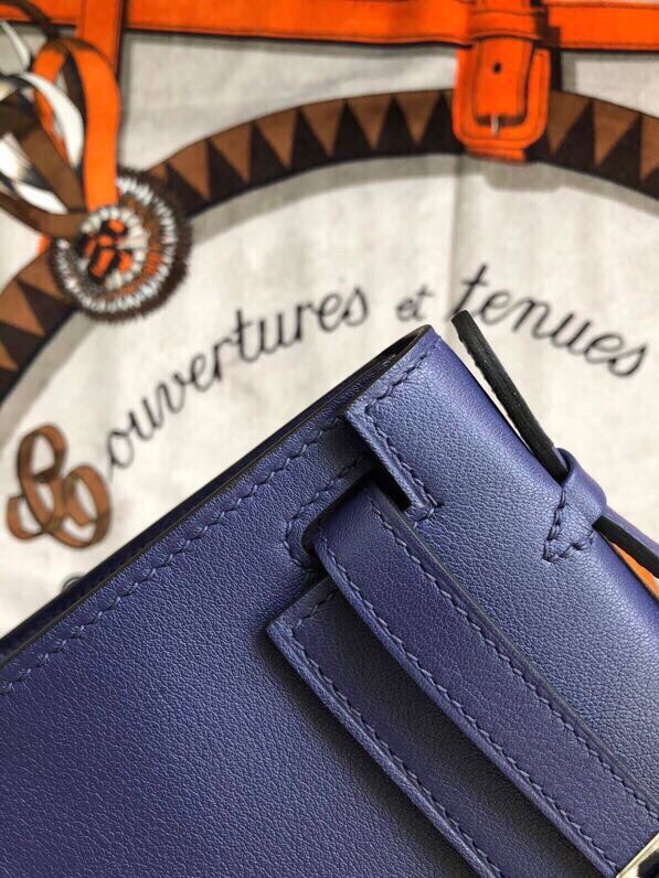 에르메스 미니 켈리백22 블루사파이어 은장 스위프트